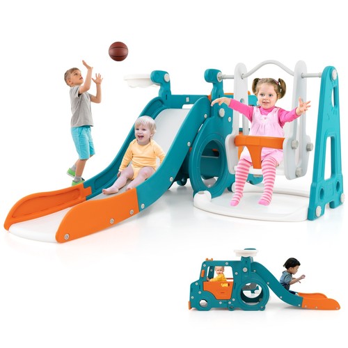 Kids slide and swing - and,