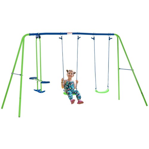 Metal garden swing set - garden,