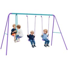 Outsunny Metal Swings Set w/